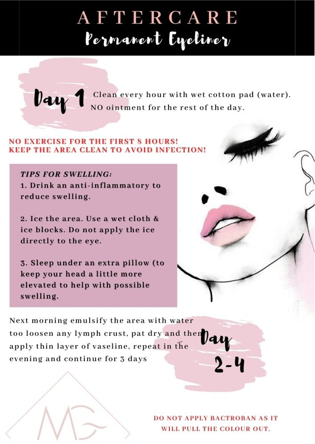 Permanent eyeliner aftercare